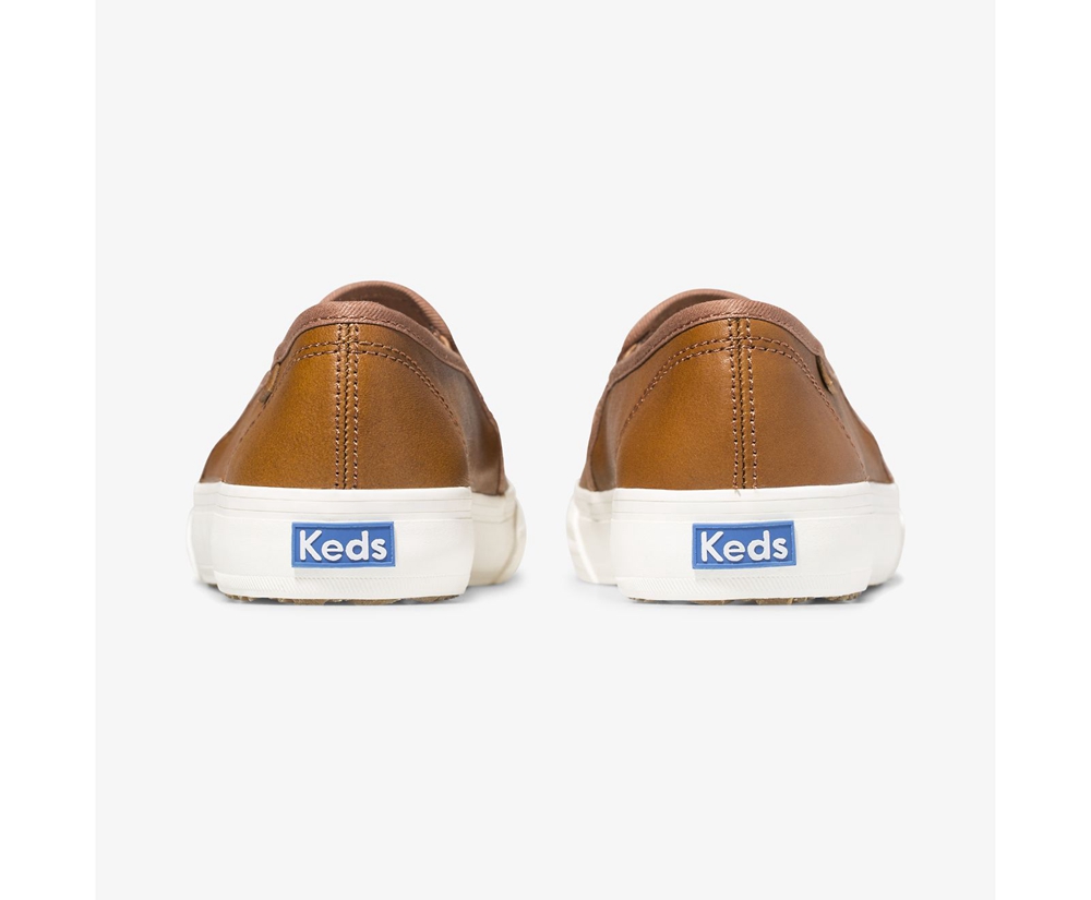 Slip Ons Keds Femme Marron - Double Decker Cuir | JYK-46663275