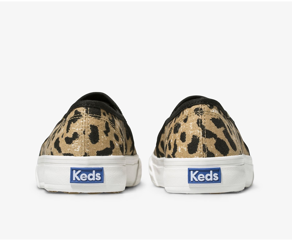 Slip Ons Keds Femme Marron - Double Decker Leopard | NGC-32730454