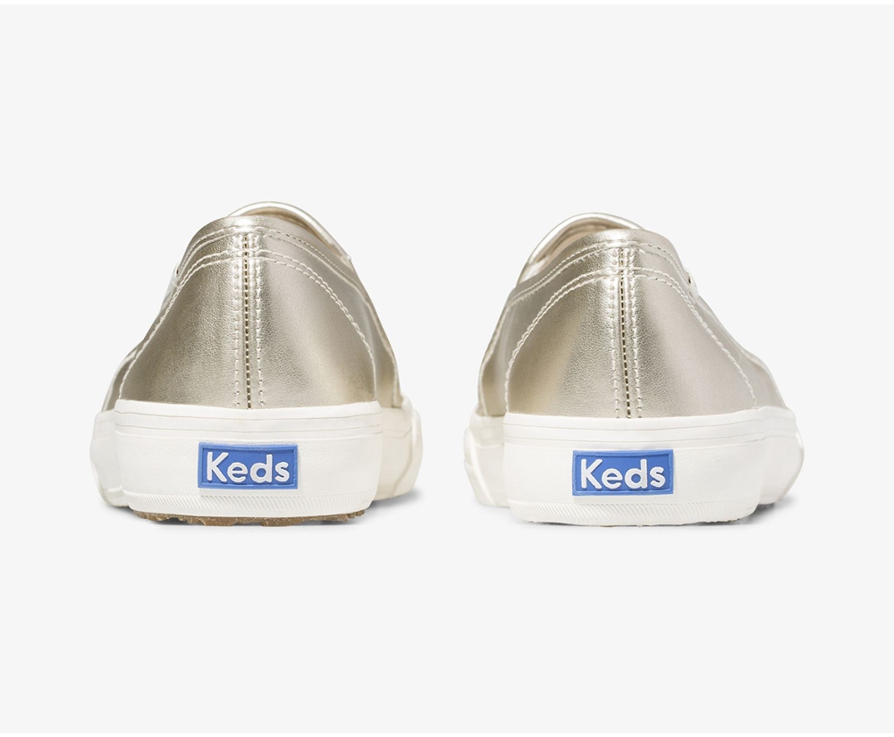 Slip Ons Keds Femme Doré - Double Decker Metallic | UNM-76577266