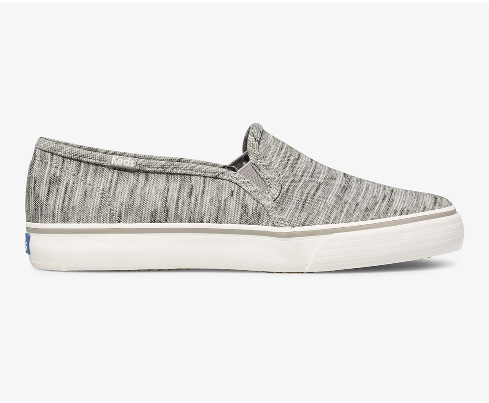 Slip Ons Keds Femme Grise - Double Decker Heathered Stripe Knit | ALV-94541959