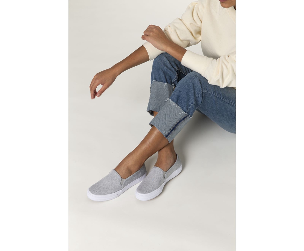 Slip Ons Keds Femme Grise - Double Decker Heathered Woven | JEM-83297432