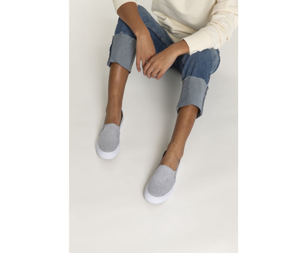 Slip Ons Keds Femme Grise - Double Decker Heathered Woven | JEM-83297432