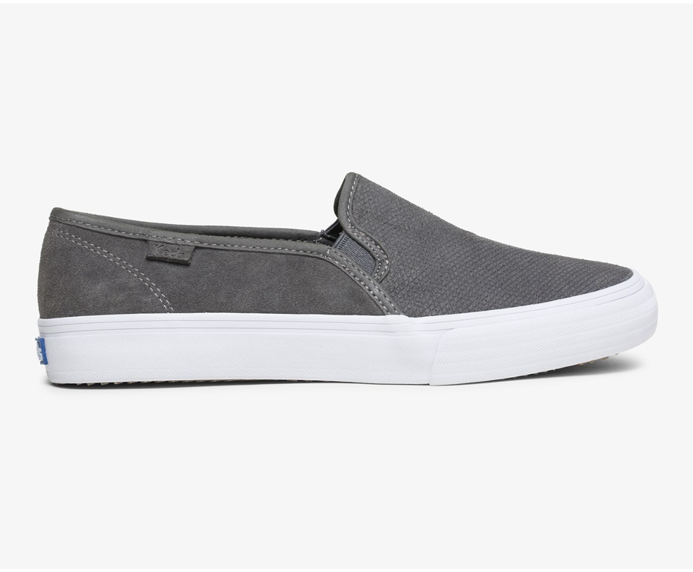 Slip Ons Keds Femme Grise - Double Decker Suede | EGP-24507427