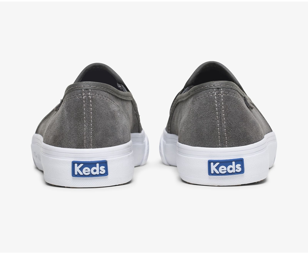 Slip Ons Keds Femme Grise - Double Decker Suede | EGP-24507427