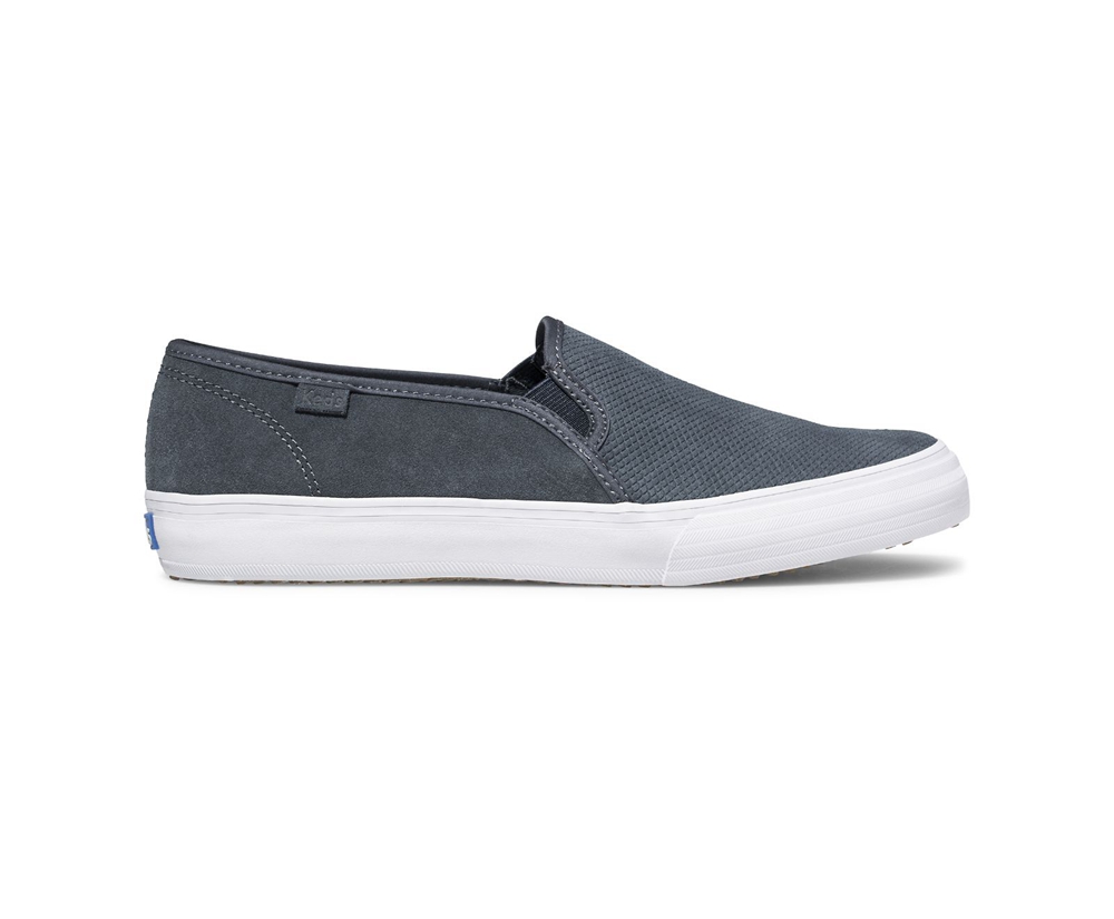 Slip Ons Keds Femme Grise - Double Decker Suede | JPF-43113724