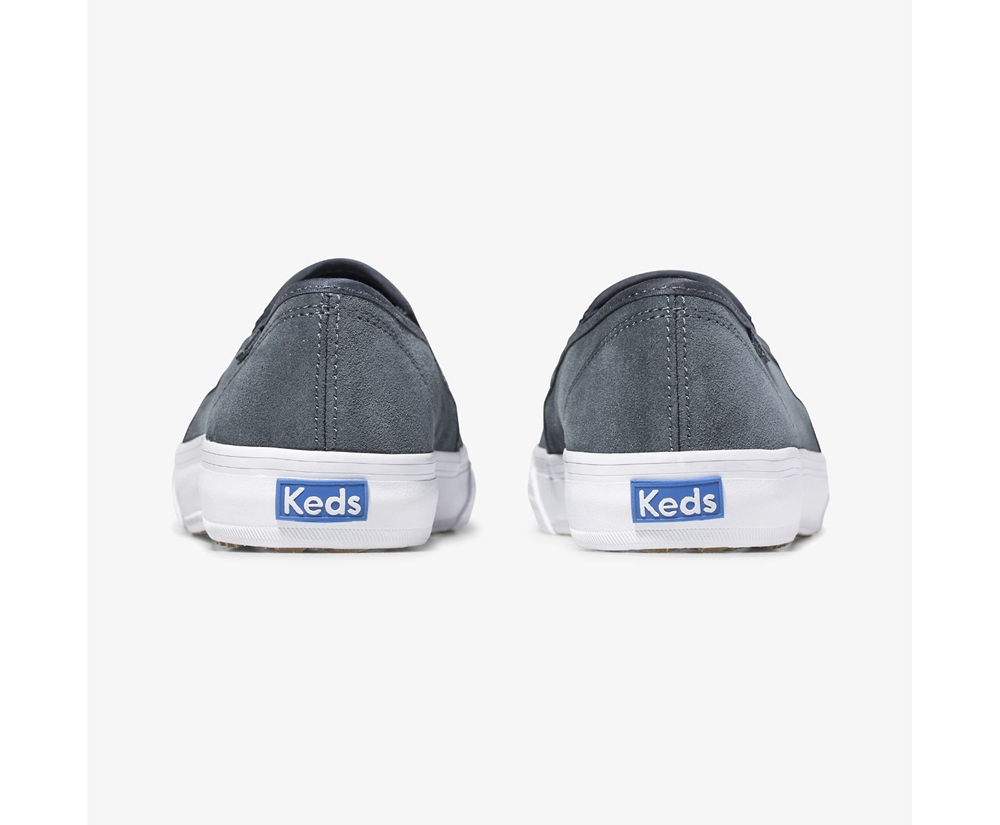 Slip Ons Keds Femme Grise - Double Decker Suede | JPF-43113724