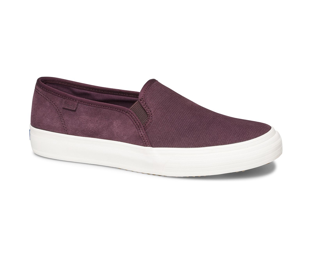 Slip Ons Keds Femme Violette - Double Decker Suede | ZTC-59230613