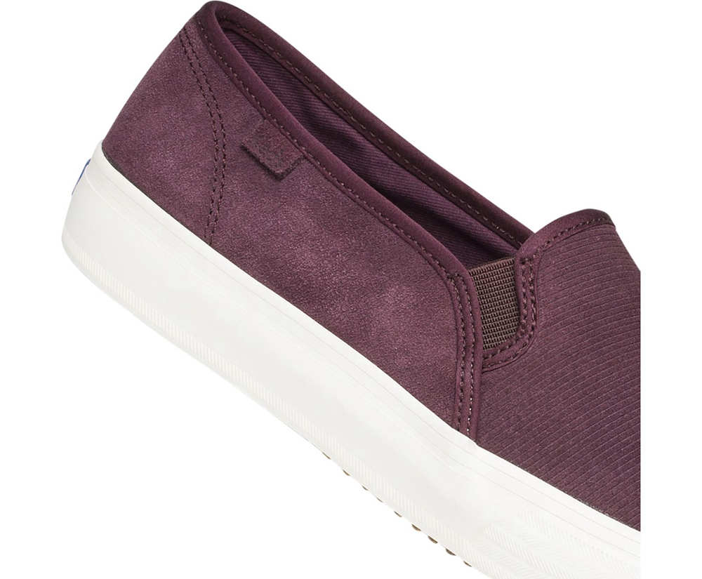 Slip Ons Keds Femme Violette - Double Decker Suede | ZTC-59230613