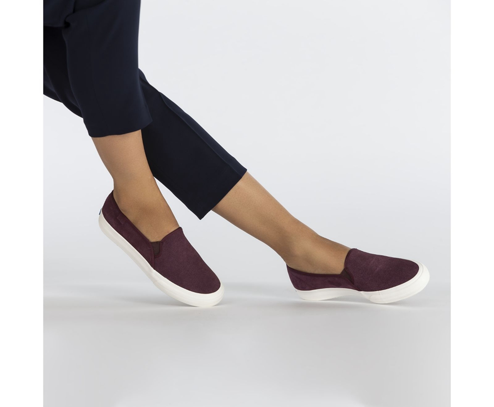 Slip Ons Keds Femme Violette - Double Decker Suede | ZTC-59230613