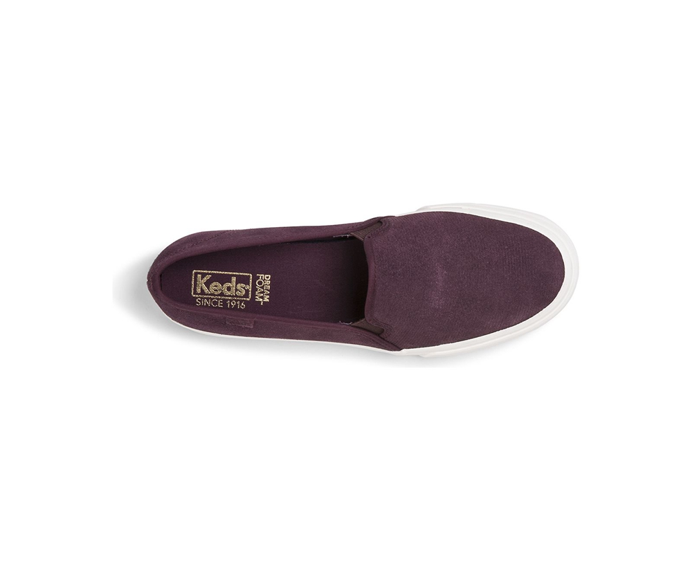 Slip Ons Keds Femme Violette - Double Decker Suede | ZTC-59230613