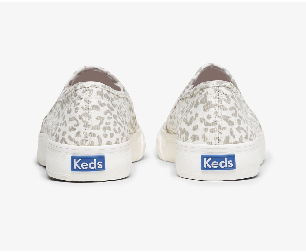 Slip Ons Keds Femme Blanche - Double Decker Animal | ZXM-74180306