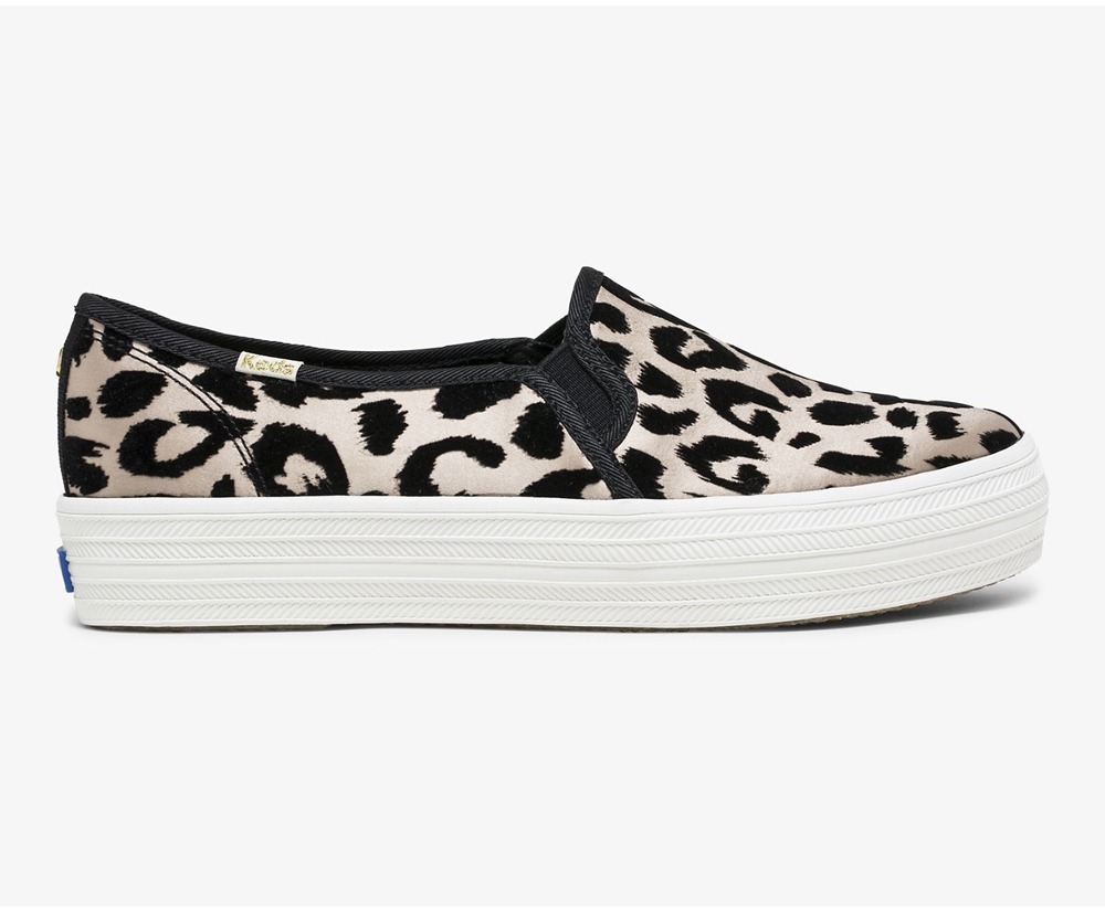 Slip Ons Keds Femme Leopard - Kate Spade New York Triple Decker Flocked Leopard | ZXG-50656360