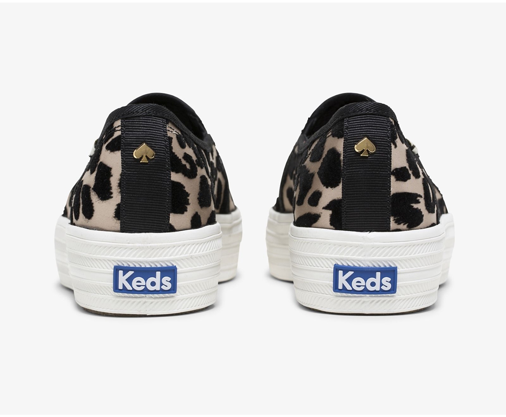 Slip Ons Keds Femme Leopard - Kate Spade New York Triple Decker Flocked Leopard | ZXG-50656360