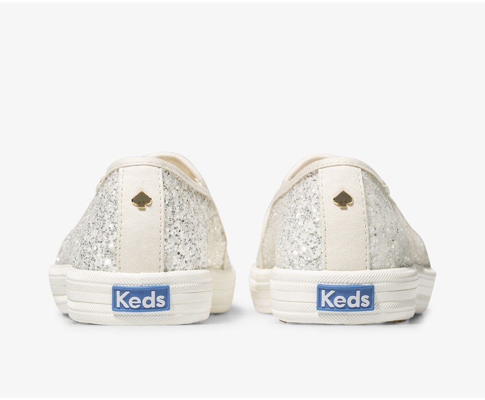 Slip Ons Keds Femme Blanche - Kate Spade New York Double Decker Glitter | DTW-11033919