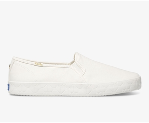 Slip Ons Keds Femme Blanche - Kate Spade New York Double Decker Logo Foxing | TYK-88330820