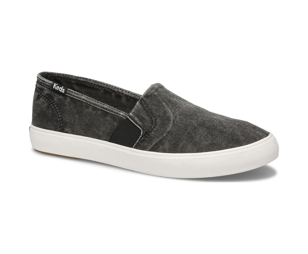 Slip Ons Keds Femme Noir - Clipper Washed Solids | WHZ-77625526