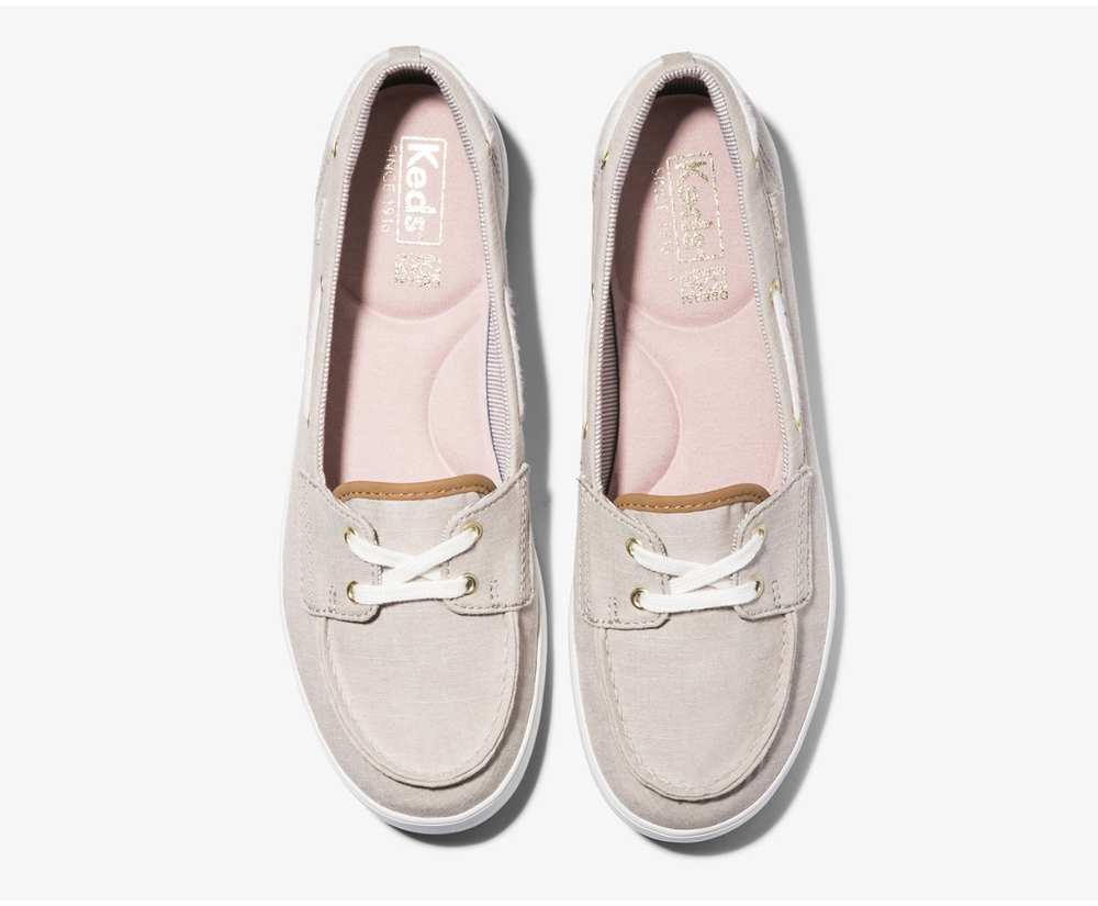 Slip Ons Keds Femme Grise - Charter Chambray | NPF-61111399