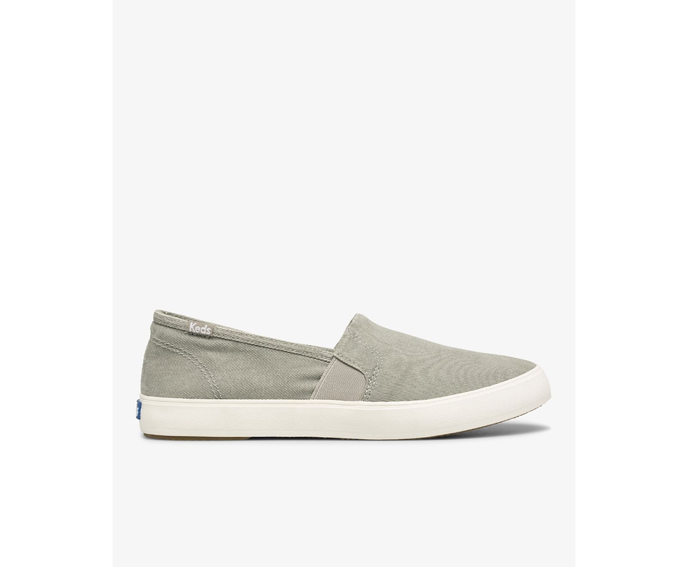 Slip Ons Keds Femme Grise - Clipper Washed Solids | ZEL-99339344