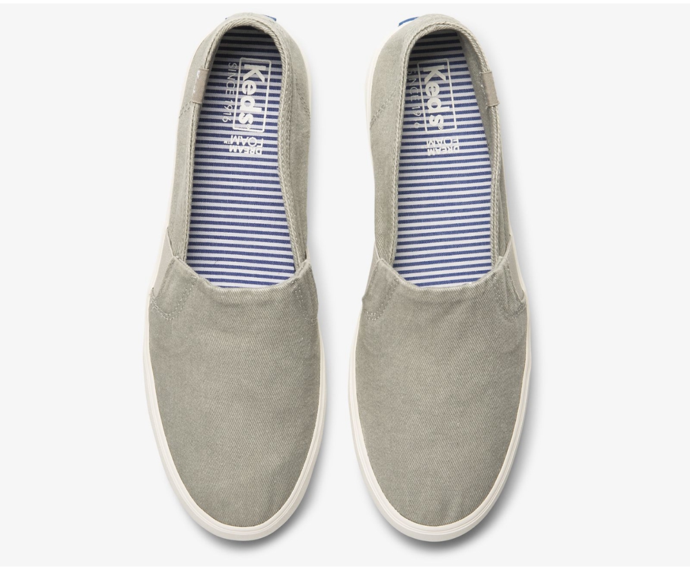 Slip Ons Keds Femme Grise - Clipper Washed Solids | ZEL-99339344