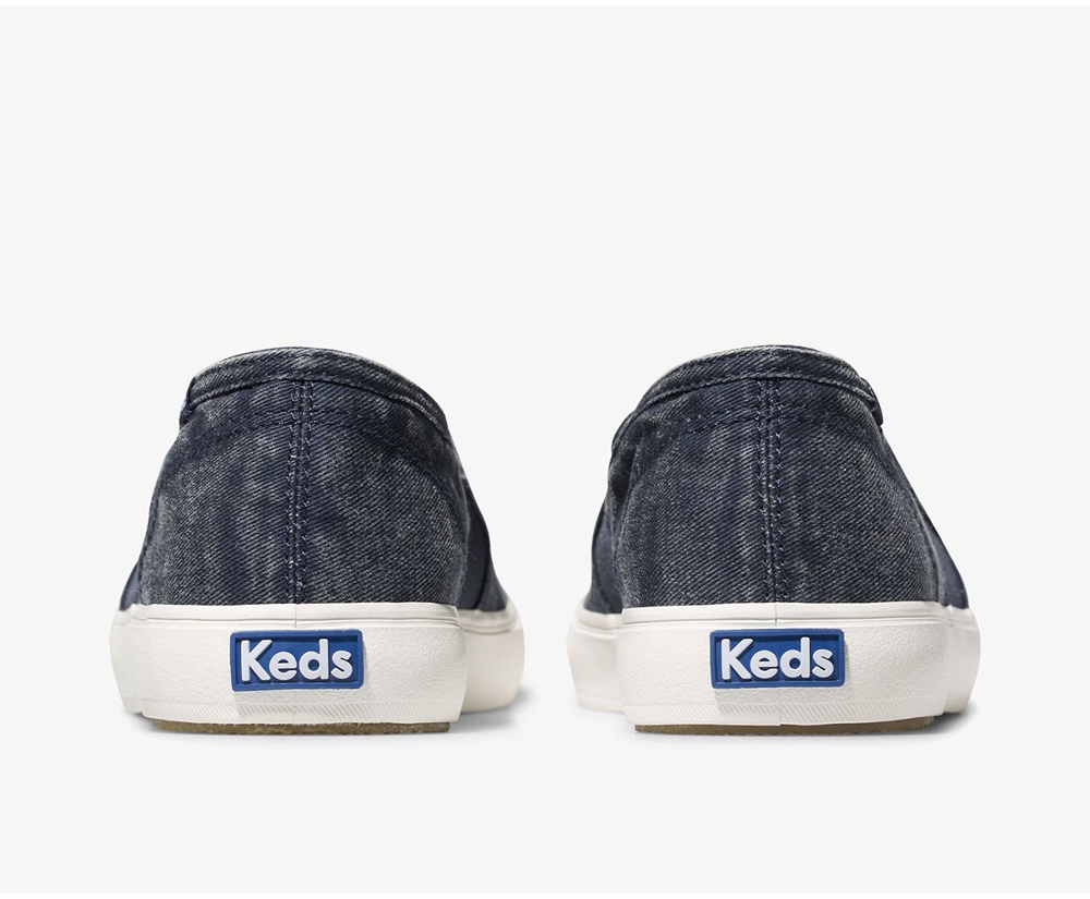 Slip Ons Keds Femme Bleu Marine - Clipper Washed Solids | NJX-36091220